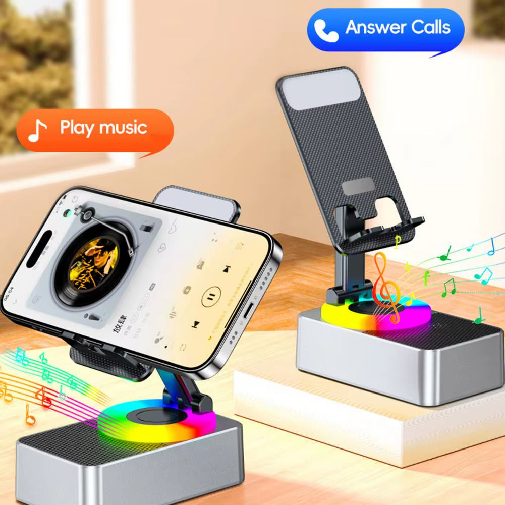 Assist Controlled Bluetooth Speaker Phone Holder - Adjustable Rotating Stand with Wireless Audio for Ultimate Convenience