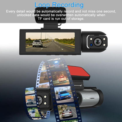 Loop Recording Car Camera with 32GB TF Card Car Dash Cam with Front and Rear Camera, 1 Count Car Dashboard Wide Angle Dash Cam with IR Night Vision