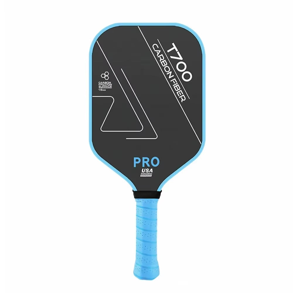 Blue T700 Carbon Fiber Pickleball Paddle - USAPA Approved, Lightweight with Frosted Surface for Professional Play