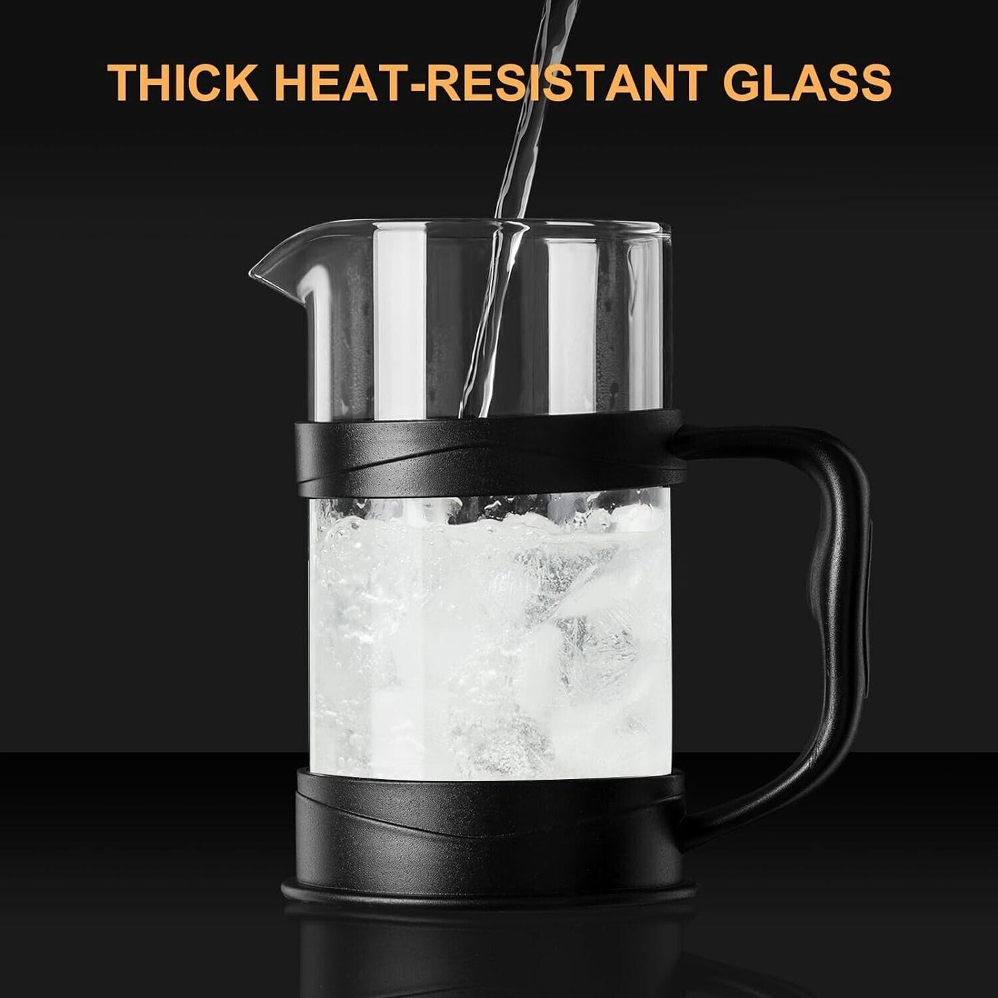 Thick Heat-Resistant Glass French Press Coffee Maker 34Oz Glass Portable Cold Brew Coffee Maker Tea Pot
