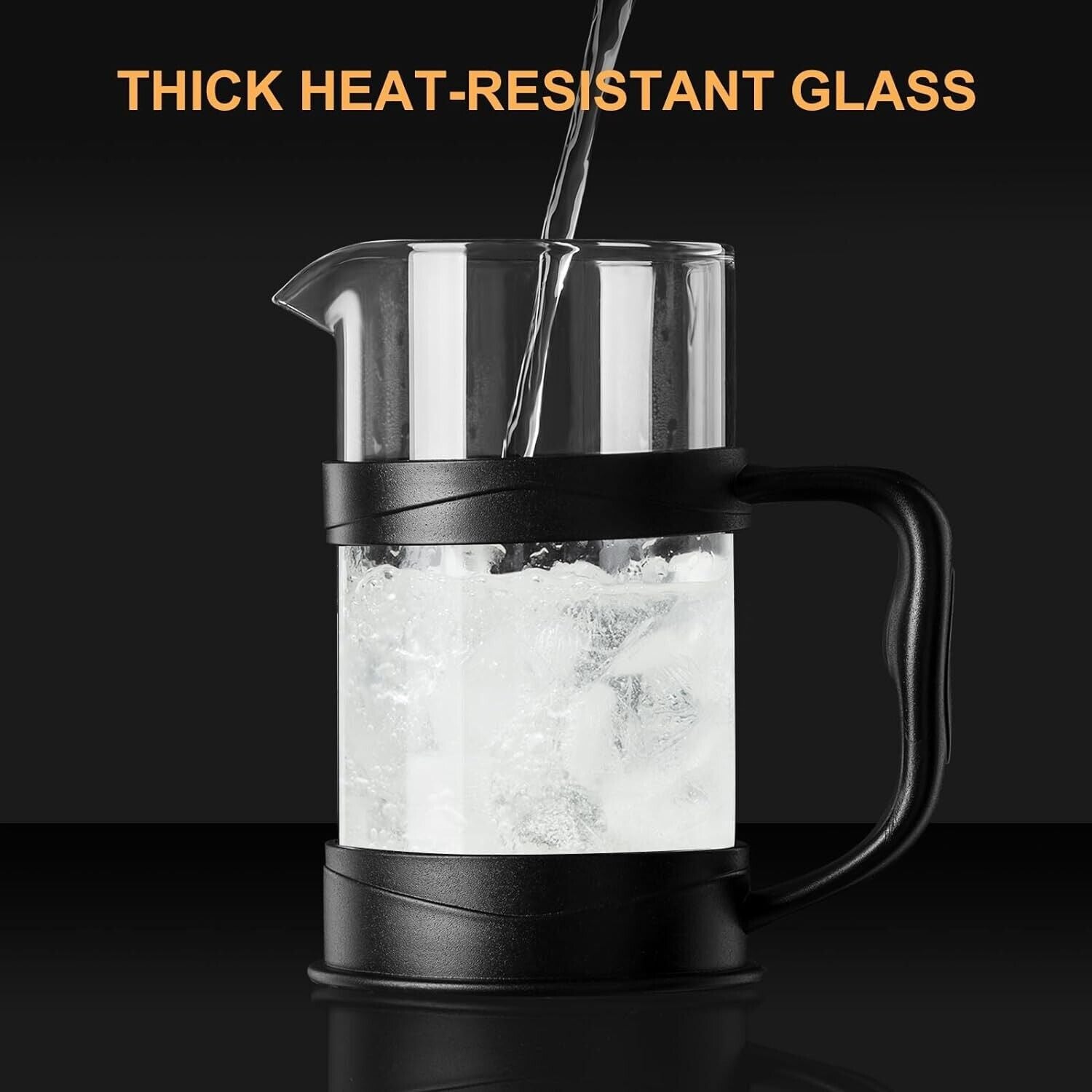 Thick Heat-Resistant Glass French Press Coffee Maker 34Oz Glass Portable Cold Brew Coffee Maker Tea Pot