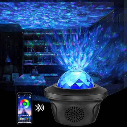 Bluetooth Creative Astronaut Galaxy Starry Sky Projector Nightlight USB Atmosphere Bedroom Table Lamp