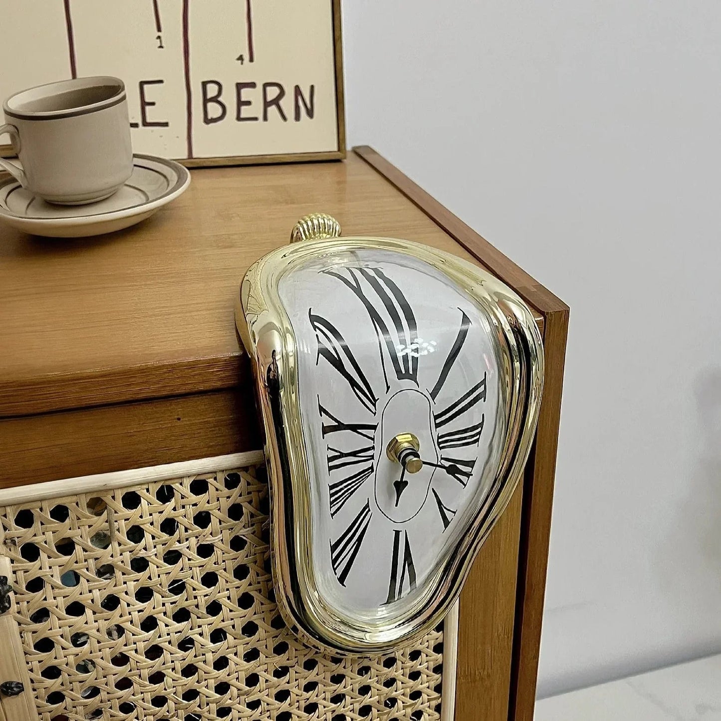 Solid Melting Clock in Gold Colour and White