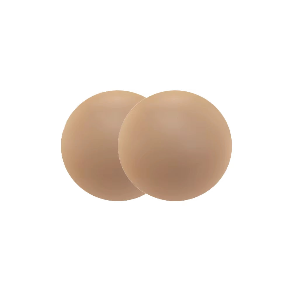 Deep Brown Seamless Reusable Silicone Nipple Covers - No Show Adhesive Pasties for Women