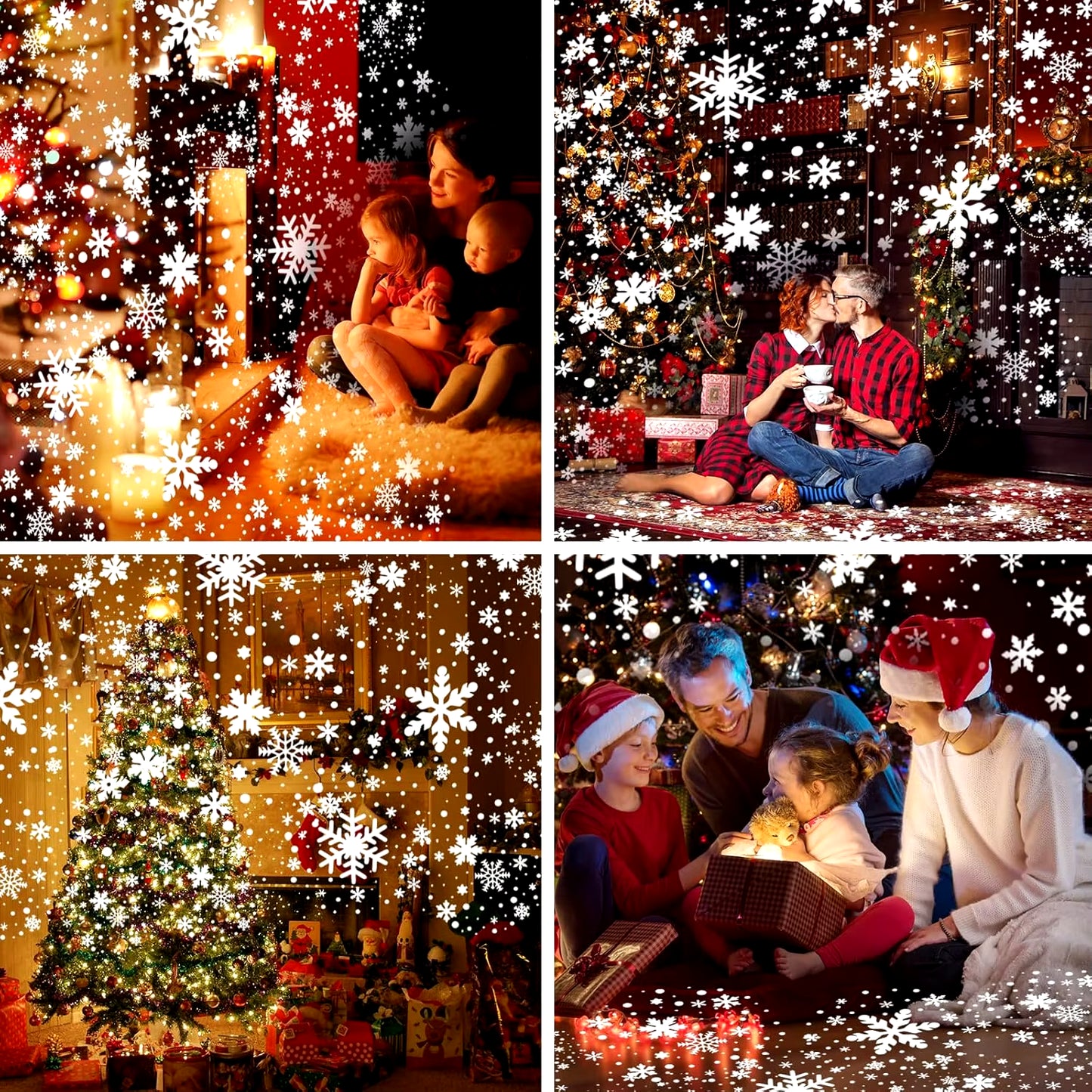 Perfect for Family Gathering, Couples Outdoor Christmas Snowflake Projection Light, Waterproof Dual Head LED Light, Landscape Decoration, Lighting Projection Light