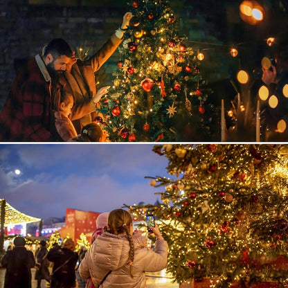 Attractive Extra-Long 66FT String Lights Outdoor/Indoor, 200 LED Super Bright Christmas Lights for Bedroom, Waterproof 8 Modes Plug in Twinkle Fairy Light for Classroom Christmas Tree Decorations (Warm White)