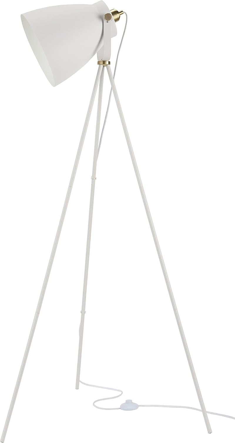 White 57" Tripod Floor Lamp, Modern, Industrial, Transitional for Bedroom, Living Room, Office, White