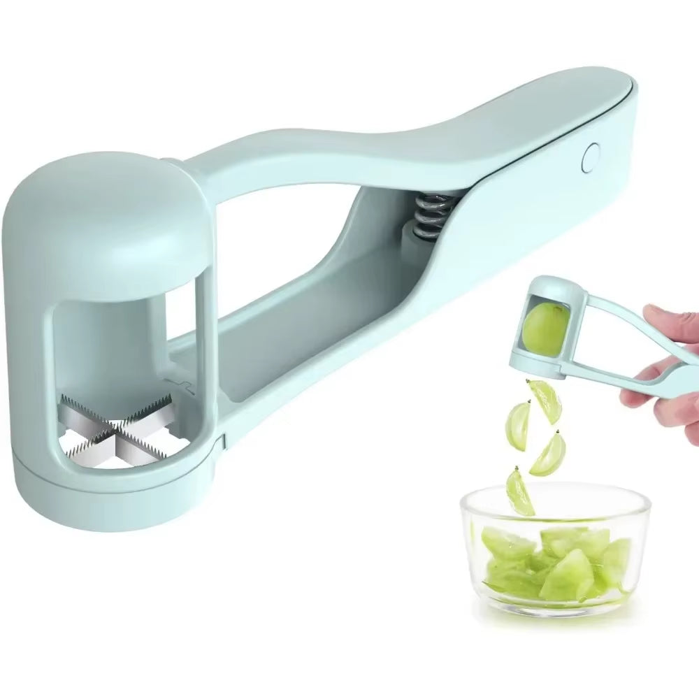 Easy to Use Effortless Fruit Slicer Cutter - Perfect for Grape, Cherry Tomato, and Salad Prep! Ideal Kitchen Gadget for Toddlers and Easy Meal Prep.