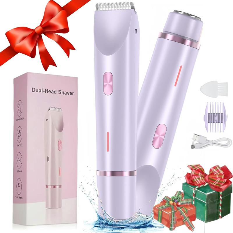 Electric Hair Trimmer for Women, 1 Box Rechargeable 2 in 1 Body & Facial Diffuser Hair Removal Double Head Trimmer for Face Underarm Legs, Gifts for Girl, Women'S Electric Shaver, Bikini Shaver for Women