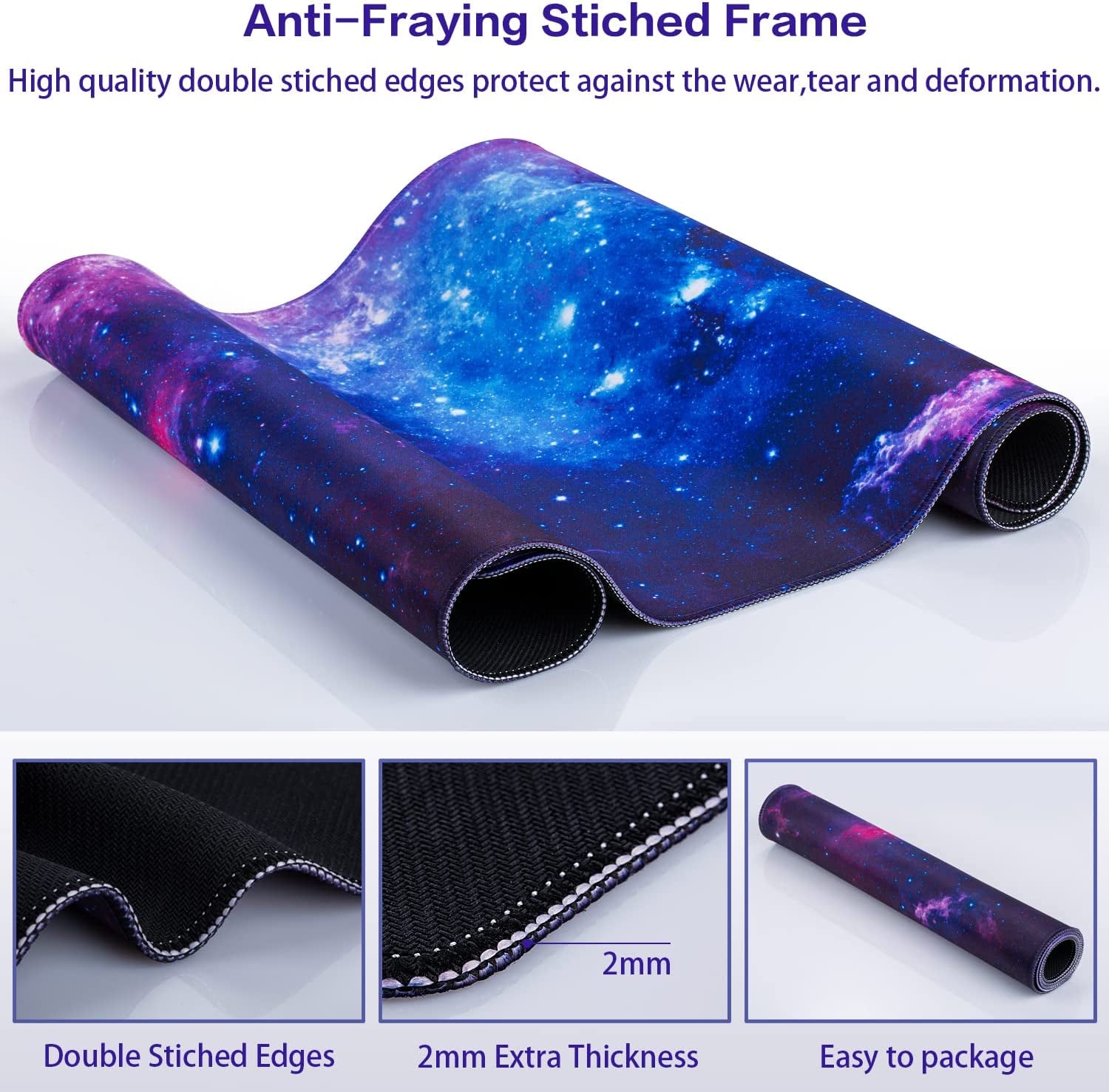 Anti-Fraying Gaming Mouse Pad, Large Extended Mouse Pad Big Computer Mousepad for Home Office Gaming Work 31.5X15.7Inch