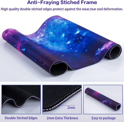 Anti-Fraying Gaming Mouse Pad, Large Extended Mouse Pad Big Computer Mousepad for Home Office Gaming Work 31.5X15.7Inch