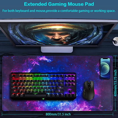 Extended Gaming Mouse Pad, Large Extended Mouse Pad Big Computer Mousepad for Home Office Gaming Work 31.5X15.7Inch