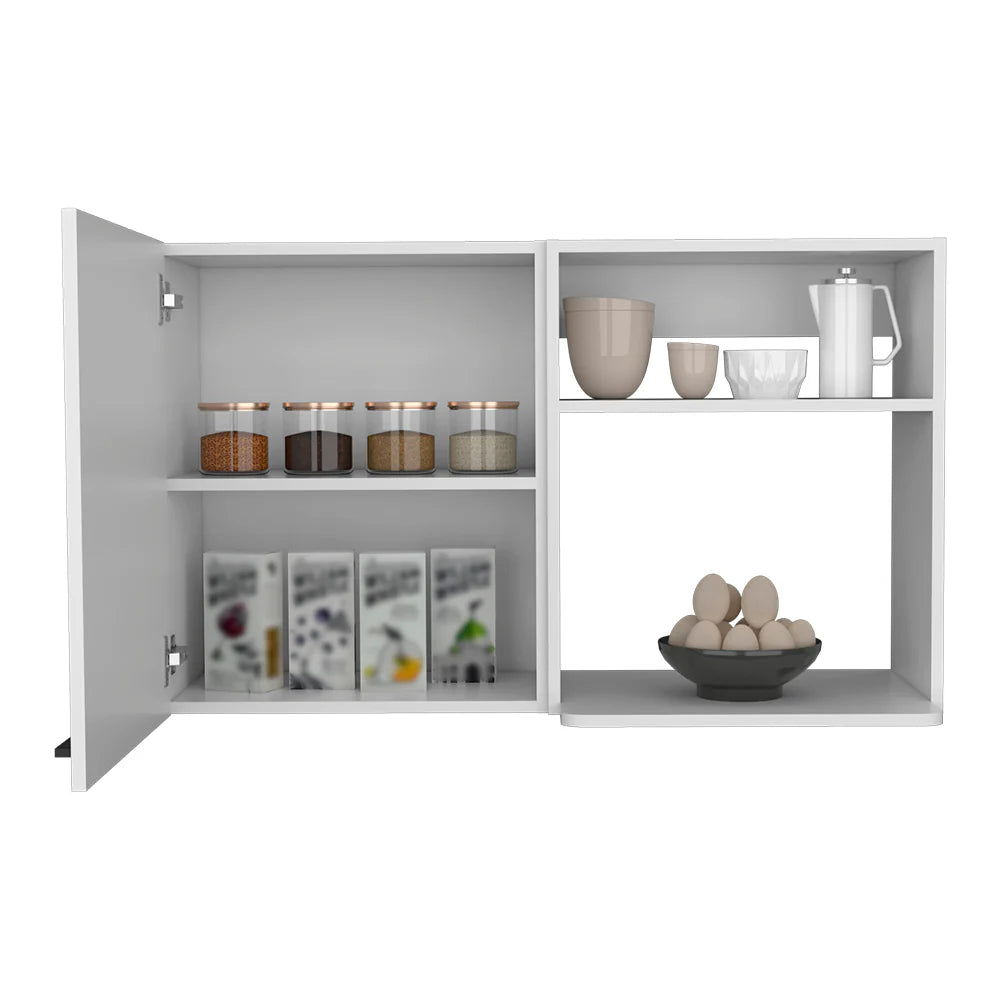 Wooden Kitchen Wall Grey Cabinet Burwood, White Finish