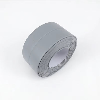 Grey Waterproof Self-Adhesive Bathroom Sealing Tape - Oil-Proof Kitchen Sink Caulk Strip for Shower & Toilet Corners