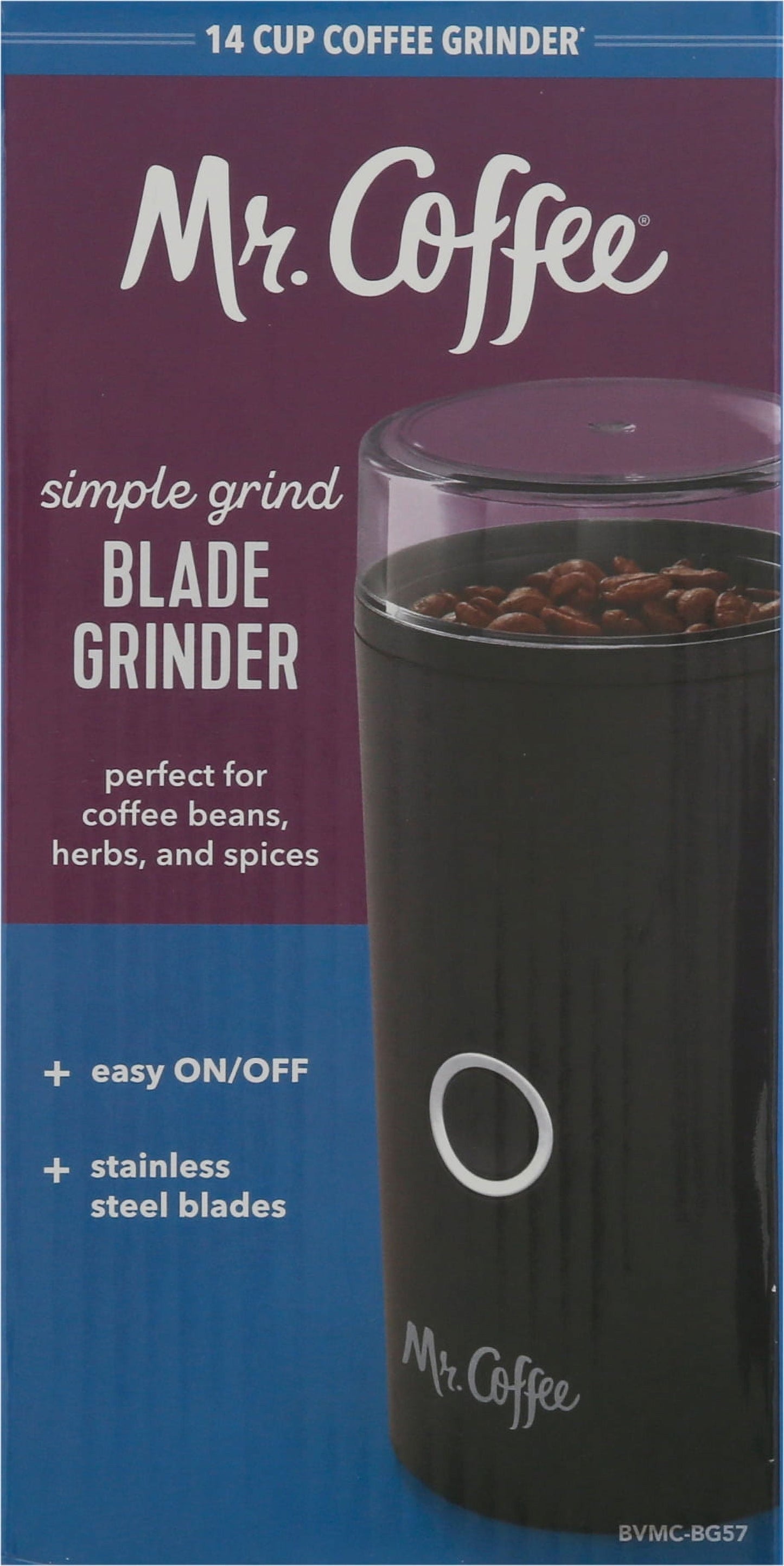 Simple Grind 14 Cup Coffee Blade Grinder, Black. Perfect for Coffee Beans, Herbs and Spices