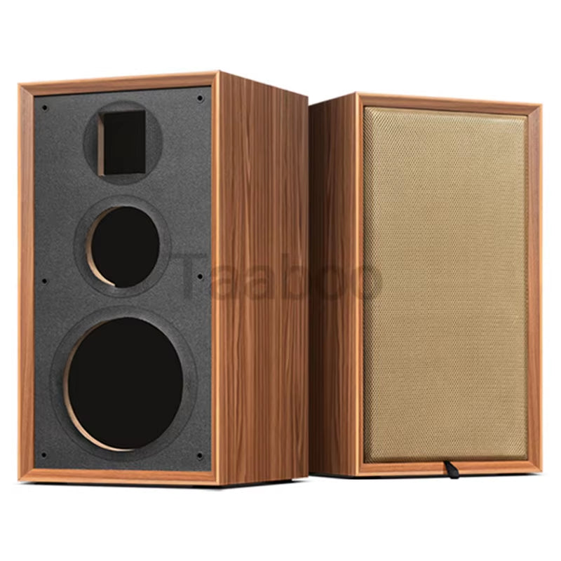Smooth Finish Handmade Wooden 8-Inch Three-Way Labyrinth Bookshelf Speaker Box - DIY HiFi Audio Passive Speaker for Home Use