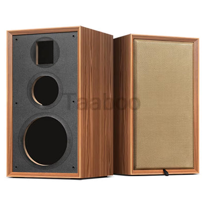 Smooth Finish Handmade Wooden 8-Inch Three-Way Labyrinth Bookshelf Speaker Box - DIY HiFi Audio Passive Speaker for Home Use