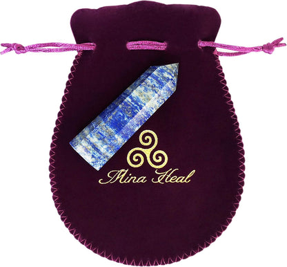 Healing Crystal Wands Point Faceted Prism Bars for Reiki Chakra Meditation Therapy Decor with Carry Case