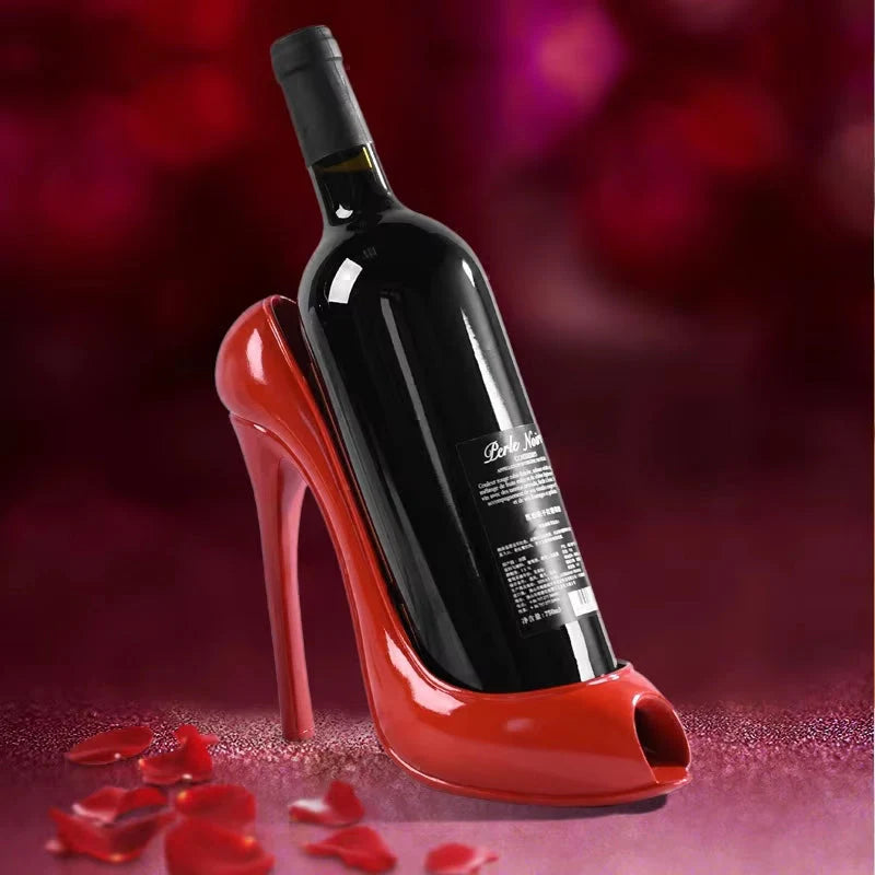 High Heel Shoe Wine Bottle Red Holder