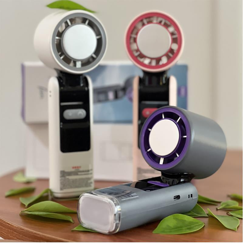 Multiple Colours Portable ICE-FREEZE 3-in-1 Portable Neck Fan - 100-Speed Foldable Turbine Cooling Fan for Travel, Outdoor, and Home Use (10M/S)