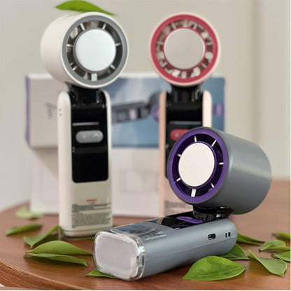 Multiple Colours Portable ICE-FREEZE 3-in-1 Portable Neck Fan - 100-Speed Foldable Turbine Cooling Fan for Travel, Outdoor, and Home Use (10M/S)