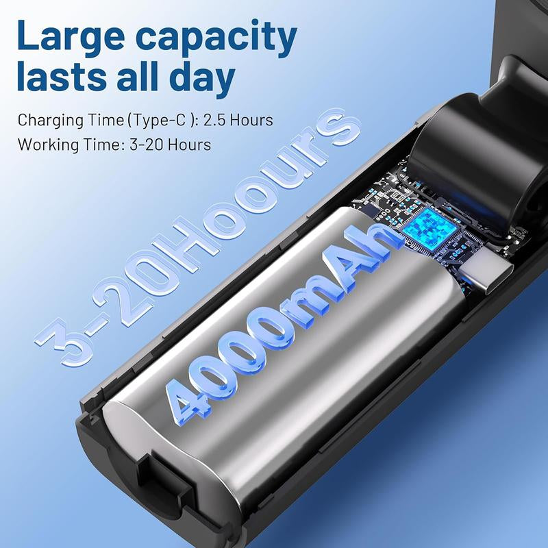 Large Capacity - 3-20 Hours Usage
ICE-FREEZE 3-in-1 Portable Neck Fan - 100-Speed Foldable Turbine Cooling Fan for Travel, Outdoor, and Home Use (10M/S)