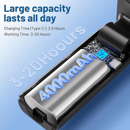 Large Capacity - 3-20 Hours Usage
ICE-FREEZE 3-in-1 Portable Neck Fan - 100-Speed Foldable Turbine Cooling Fan for Travel, Outdoor, and Home Use (10M/S)