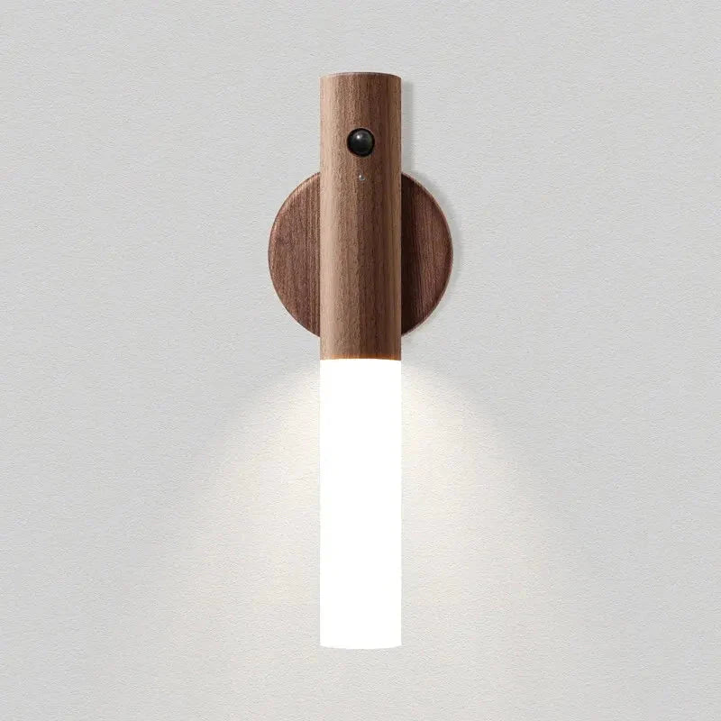 Magnetic Wooden Intelligent Human Body Induction Led Night Light – Rechargeable Wall Light For Corridor, Cabinet, And Toilet
