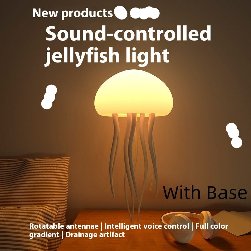 Sound Controlled Jellyfish Light with Base - Rotatable Antennae - Intelligent Voice Control - Full Colour Gradient 