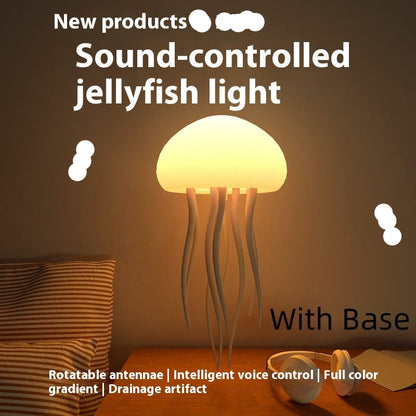 Sound Controlled Jellyfish Light with Base - Rotatable Antennae - Intelligent Voice Control - Full Colour Gradient 
