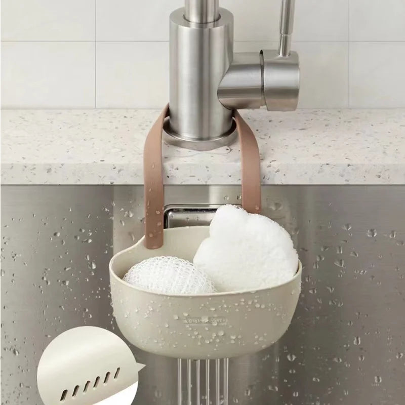 Drainer Kitchen Space Aluminum Sink Drain Rack Sponge Storage Faucet Holder Soap Drainer Shelf Basket Organizer Bathroom Accessories