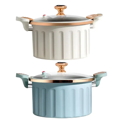 Stylish 8L Korean Enamel Micro Pressure Pot - Non-Stick Multifunctional Soup & Stew Maker with Double Ear Design