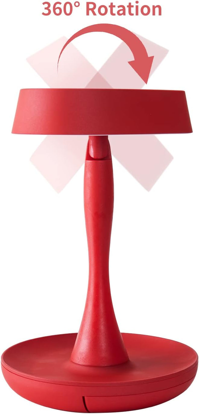 Flexible Makeup Mirror with Lights,2000 Mah LED Rechargeable Makeup Mirror,Back Ambient Light, Nice Gift for Daughter Girlfriend Wife Sister,Red