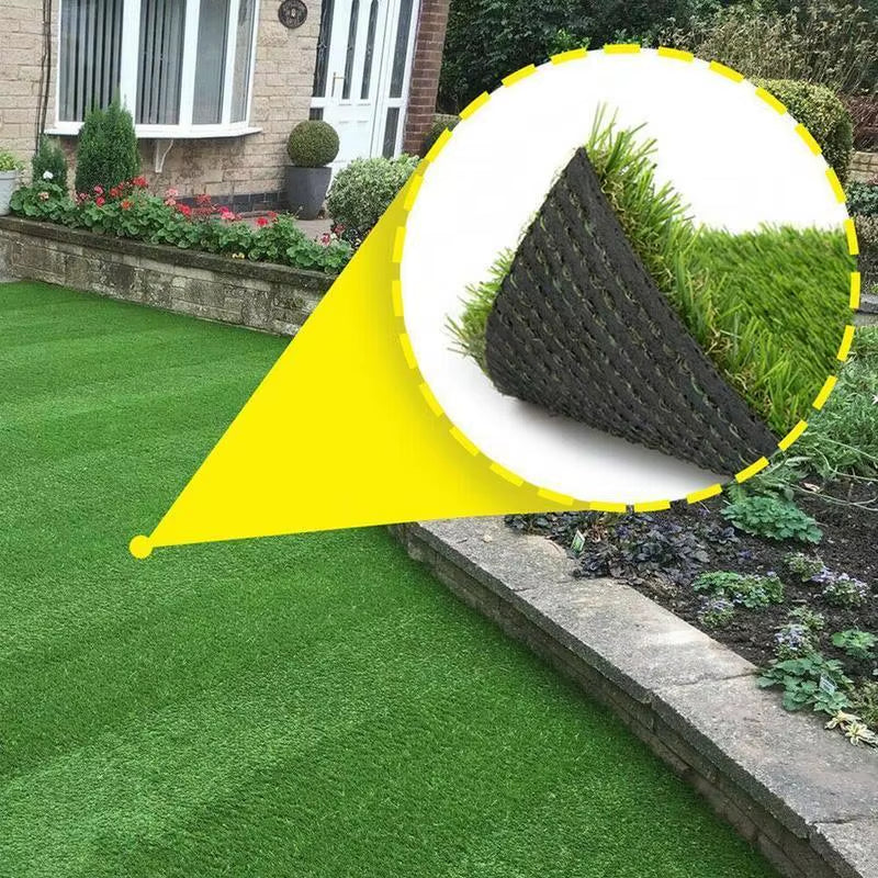 Strong Grip Lush Green Artificial Turf Carpet for Indoor & Outdoor Decor - Mildewproof & Washable Garden Solution