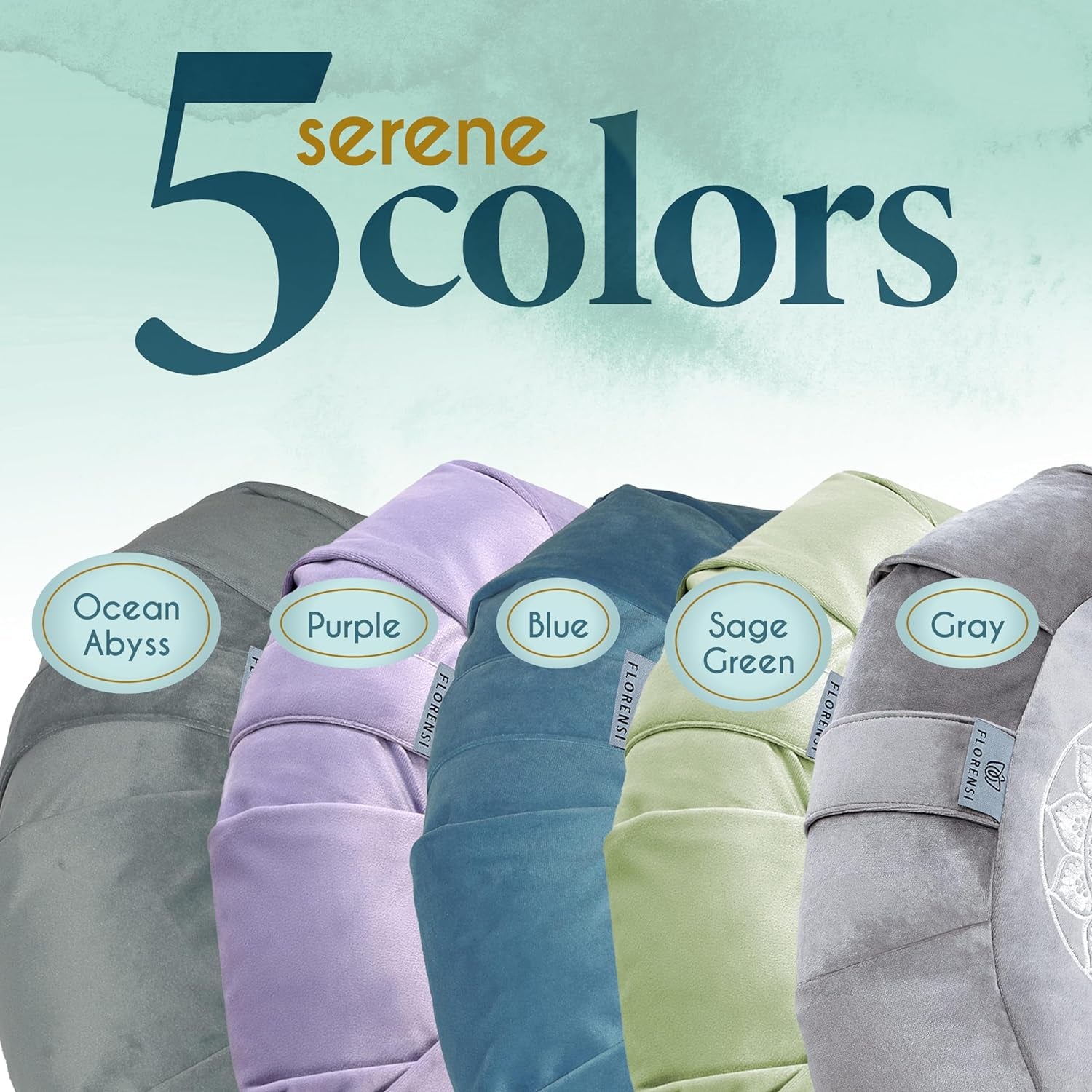 Multiple Colour Soft Meditation Cushion - Comfortable Floor Pillow - Traditional Tibetan Meditation Pillow with Beautiful Velvet Cover - Large Floor Cushion Seating for Adults - Premium Yoga Buckwheat Bolster