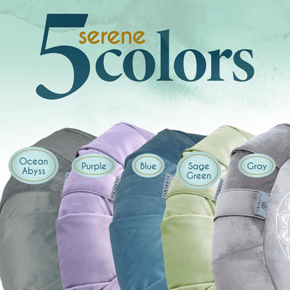Multiple Colour Soft Meditation Cushion - Comfortable Floor Pillow - Traditional Tibetan Meditation Pillow with Beautiful Velvet Cover - Large Floor Cushion Seating for Adults - Premium Yoga Buckwheat Bolster