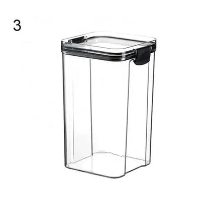 Transparent Multipurpose Food Storage Containers Set - Clear Jars with Lids for Cereal, Candy, and Dry Goods Different Shapes