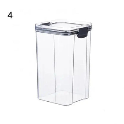 Large Transparent Multipurpose Food Storage Containers Set - Clear Jars with Lids for Cereal, Candy, and Dry Goods Different Units.