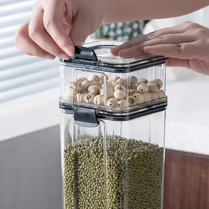 With side clips to keep food (Cereal, Candy, Pasta) safe