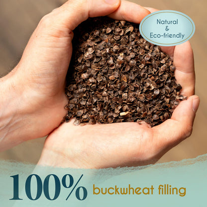 Eco-Friendly Meditation Cushion - Comfortable Floor Pillow - Traditional Tibetan Meditation Pillow with Beautiful Velvet Cover - Large Floor Cushion Seating for Adults - Premium Yoga Buckwheat Bolster