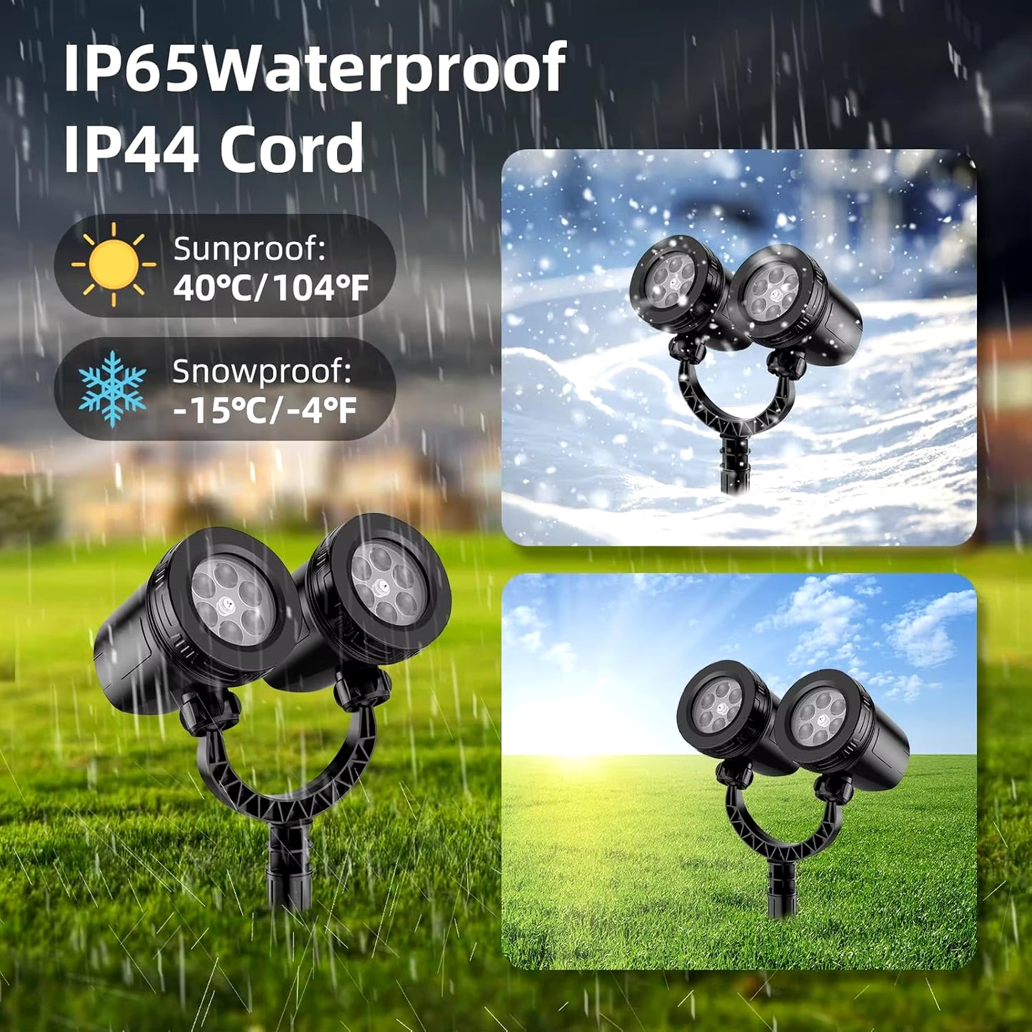 Waterproof ,Sunproof, Snowproof Outdoor Christmas Snowflake Projection Light, Waterproof Dual Head LED Light, Landscape Decoration, Lighting Projection Light