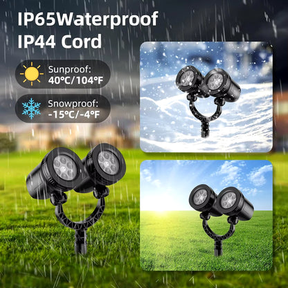 Waterproof ,Sunproof, Snowproof Outdoor Christmas Snowflake Projection Light, Waterproof Dual Head LED Light, Landscape Decoration, Lighting Projection Light