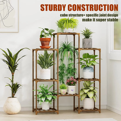 Cube Structure to aid Stability 
Outdoor Plant Stand Indoor Plant Rack Plant Shelf Wood Outdoor Tiered Plant Shelf for Multiple Plants Ladder Plant Holder