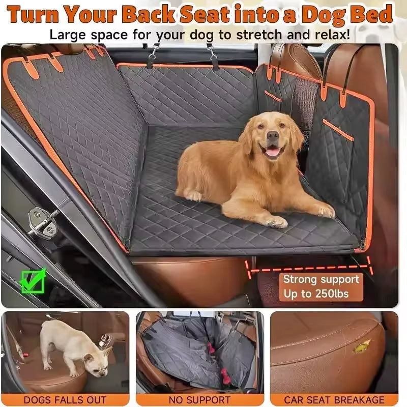 Spacious Waterproof Oxford Cloth Car Pet Mat - Ultimate Rear Seat Cushion for Dogs & Cats, Keeps Your Car Clean