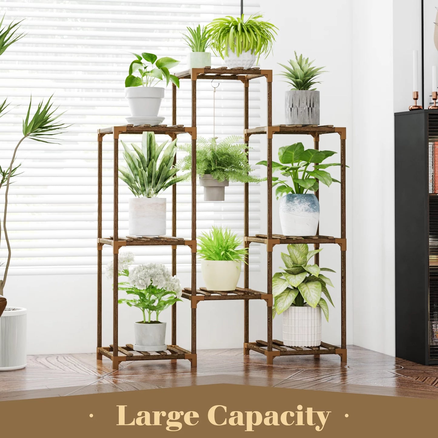 Large Capacity Outdoor Plant Stand Indoor Plant Rack Plant Shelf Wood Outdoor Tiered Plant Shelf for Multiple Plants Ladder Plant Holder