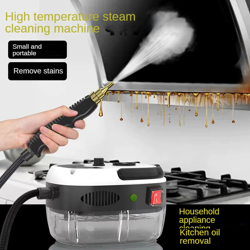Small and Portable Powerful 2500W High-Temperature Steam Cleaner - Ideal for Kitchen, Air Conditioner, and Car Cleaning!