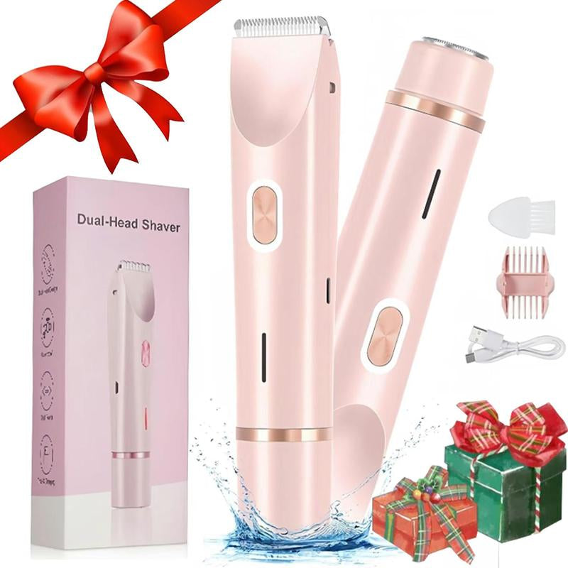 Pink Electric Hair Trimmer for Women, 1 Box Rechargeable 2 in 1 Body & Facial Diffuser Hair Removal Double Head Trimmer for Face Underarm Legs, Gifts for Girl, Women'S Electric Shaver, Bikini Shaver for Women