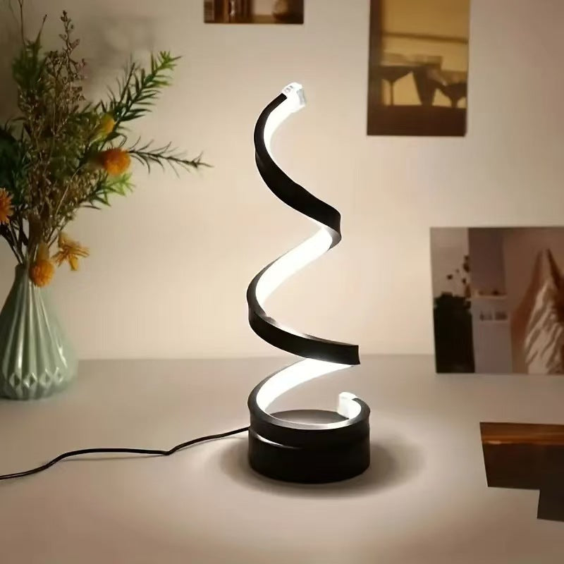 Black Spiral Electric Night Lamp 