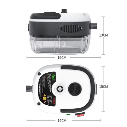19 cm W X 13 cm L  Powerful 2500W High-Temperature Steam Cleaner - Ideal for Kitchen, Air Conditioner, and Car Cleaning