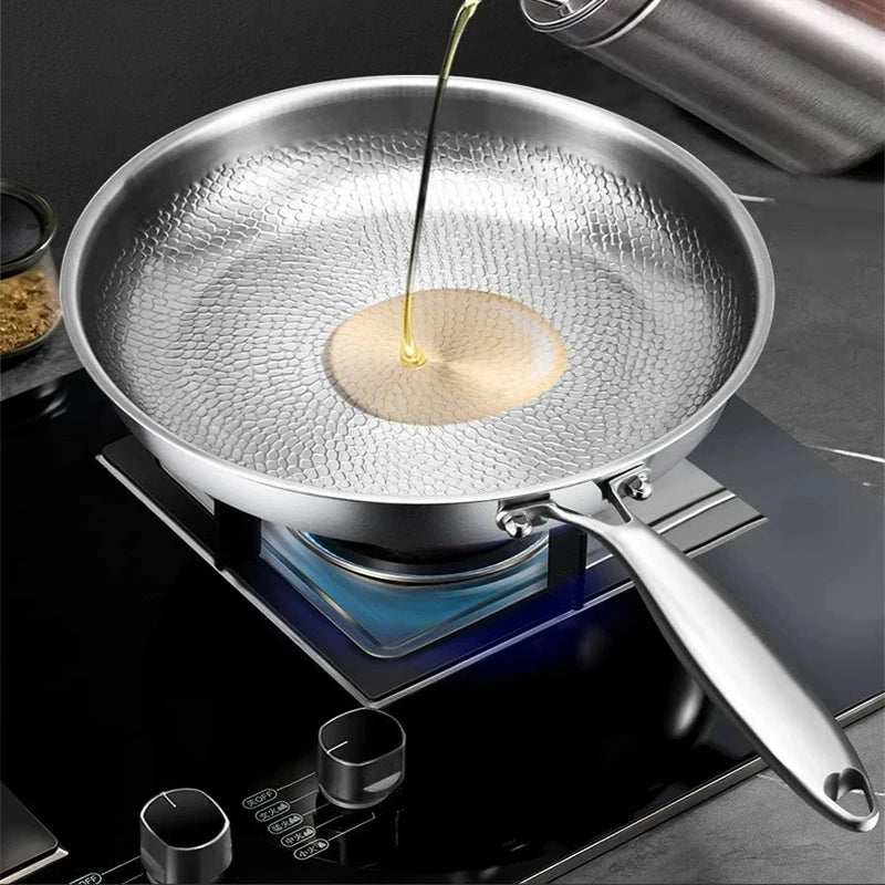 Grey Premium German Titanium Non-Stick Frying Pan - Uncoated Fish Scale Design in 26/28/30Cm Sizes
